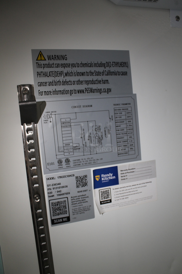 BRAND NEW SCRATCH AND DENT! 2023 Avantco 178GDC10HCB Stainless Steel Commercial Single Door Reach In Cooler Merchandiser w/ Poly Coated Racks. 115 Volts, 1 Phase.  Tested and Working! - Image 6 of 6