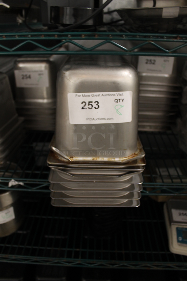 8 Stainless Steel 1/3 Size Drop In Bins. 1/3x6. 8 Times Your Bid! - Image 1 of 2