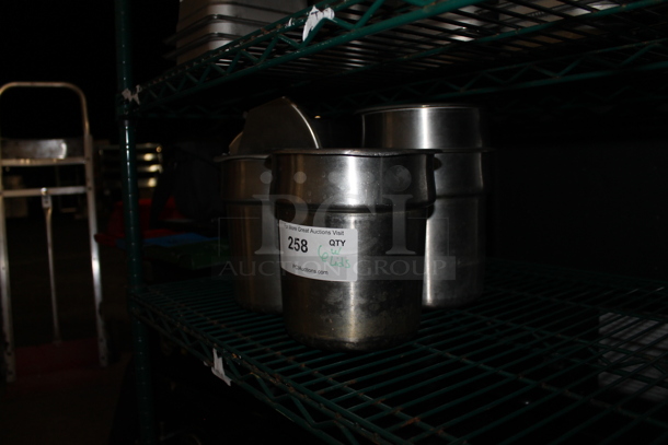 6 Stainless Steel Cylindrical Drop In Bins and Lids. 6 Times Your Bid! - Image 2 of 3