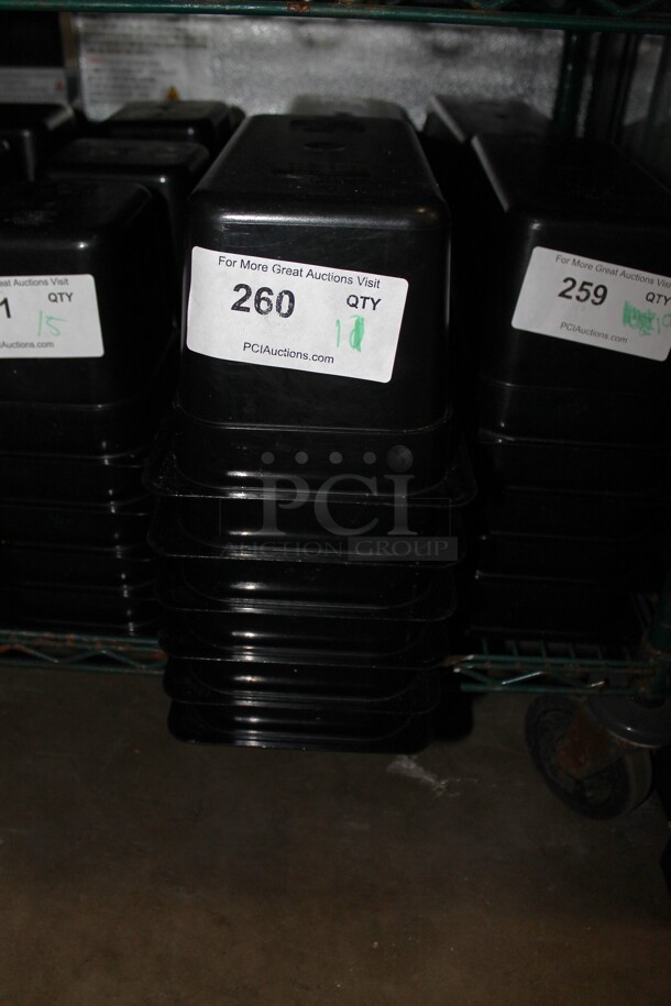 11 Black Poly 1/3 Size Drop In Bins. 1/3x6. 11 Times Your Bid! - Image 1 of 2