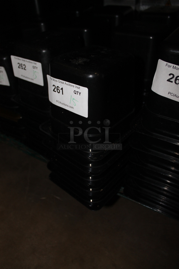 15 Black Poly 1/6 Size Drop In Bins. 1/6x6. 15 Times Your Bid! - Image 2 of 2