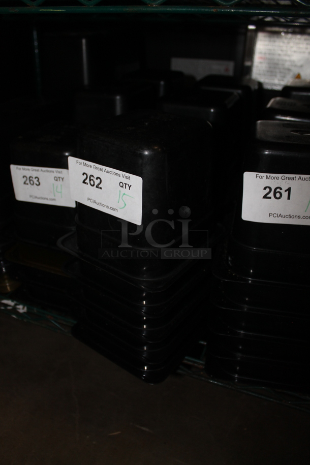 15 Black Poly 1/6 Size Drop In Bins. 1/6x6. 15 Times Your Bid! - Image 2 of 2
