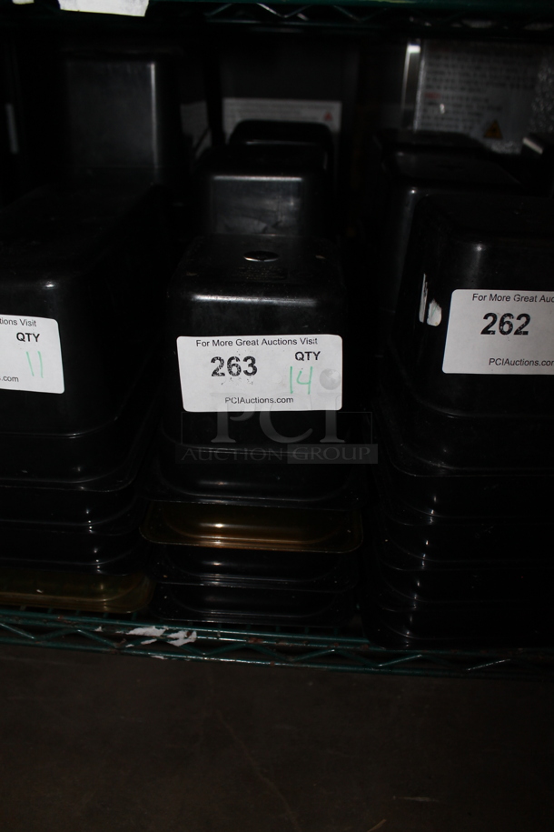 14 Black Poly 1/6 Size Drop In Bins. 1/6x6. 14 Times Your Bid! - Image 1 of 2