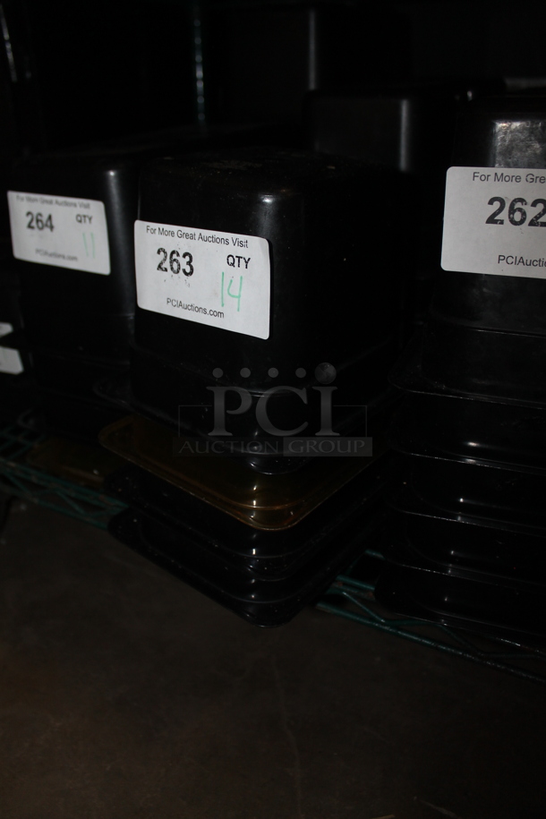 14 Black Poly 1/6 Size Drop In Bins. 1/6x6. 14 Times Your Bid! - Image 2 of 2