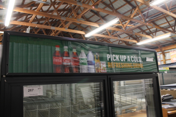 True GEM-49 Metal Commercial 2 Door Reach In Cooler Merchandiser w/ Poly Coated Racks and Drink Sliders. 115 Volts, 1 Phase. Tested and Working! - Image 2 of 6