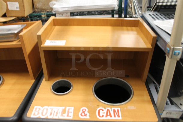 Wood Pattern Trash Can Shell w/ Trash Deposit Hole, Tray Return, Trash Can and Door. - Image 2 of 4