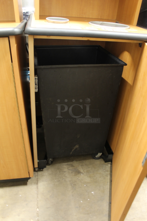 Wood Pattern Trash Can Shell w/ Trash Deposit Hole, Tray Return, Trash Can and Door. - Image 4 of 4