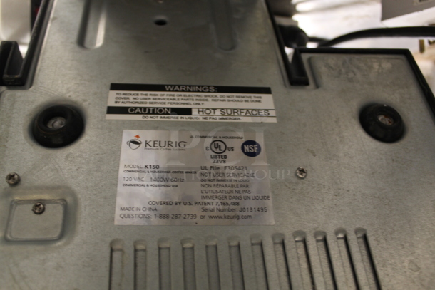 Keurig K150 Countertop Single Cup Coffee Machine. 120 Volts, 1 Phase.  - Image 5 of 5