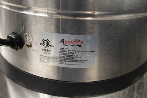 BRAND NEW SCRATCH AND DENT! Avantco 177CU100ETL Stainless Steel Commercial Countertop Coffee Maker. 120 Volts, 1 Phase.  - Image 5 of 6
