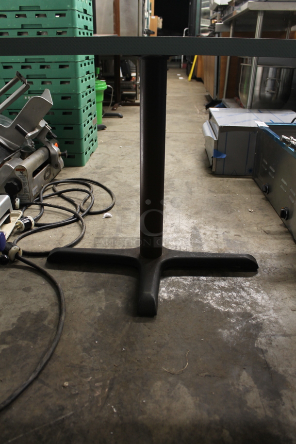 Dining Height Table on Black Metal Table Base. - Image 3 of 3
