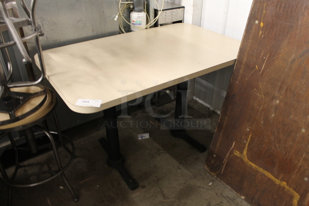 Dining Height Table on 2 Black Metal Table Bases. - Image 1 of 3