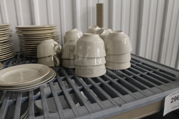 ALL ONE MONEY! Lot of Contents of Shelving Unit Including Plates, Bowls and Glasses. Does Not Include Shelving Unit.  - Image 6 of 9