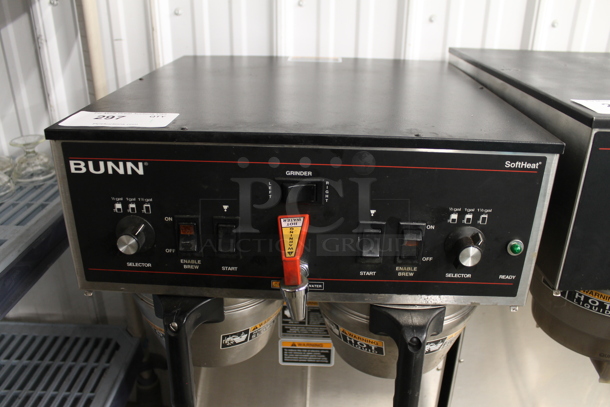 Bunn DUAL SH Stainless Steel Commercial Countertop Double Coffee Machine w/ Hot Water Dispenser and 2 Metal Brew Baskets. 120/208 Volts, 1 Phase.  - Image 2 of 4