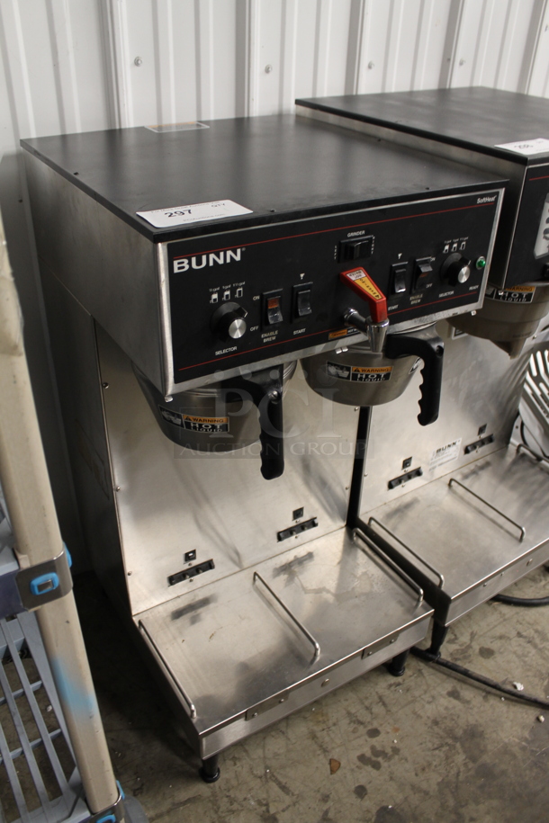 Bunn DUAL SH Stainless Steel Commercial Countertop Double Coffee Machine w/ Hot Water Dispenser and 2 Metal Brew Baskets. 120/208 Volts, 1 Phase.  - Image 3 of 4