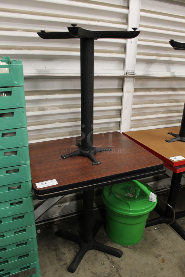 2 Black Dining Height Tables on Black Metal Table Base. 2 Times Your Bid! - Image 2 of 4
