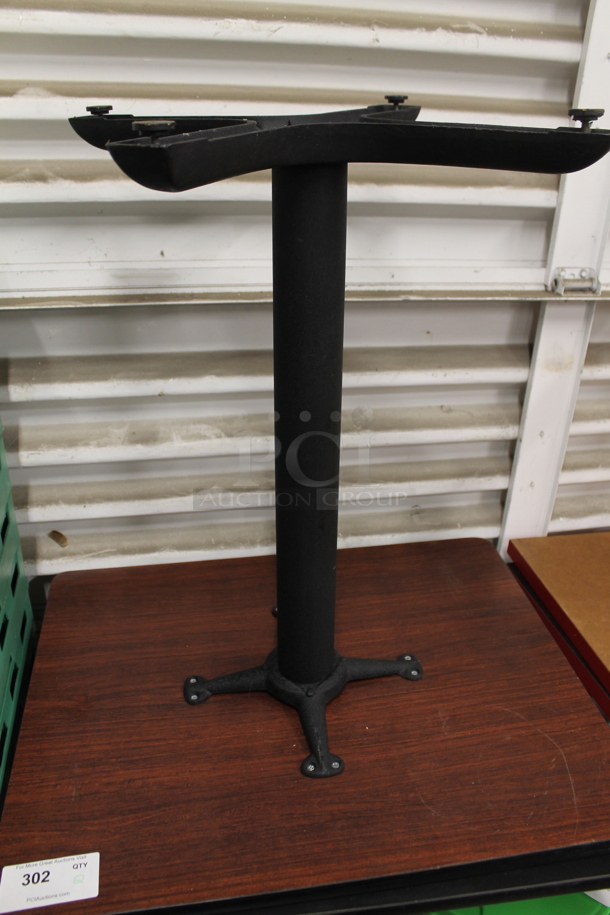 2 Black Dining Height Tables on Black Metal Table Base. 2 Times Your Bid! - Image 3 of 4