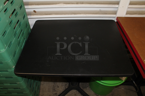 2 Black Dining Height Tables on Black Metal Table Base. 2 Times Your Bid! - Image 4 of 4