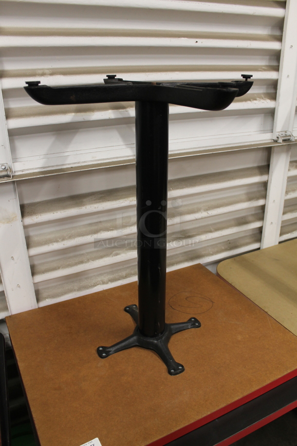 2 Black Dining Height Tables on Black Metal Table Base. 2 Times Your Bid! - Image 3 of 4