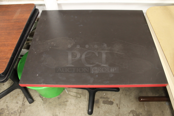 2 Black Dining Height Tables on Black Metal Table Base. 2 Times Your Bid! - Image 4 of 4