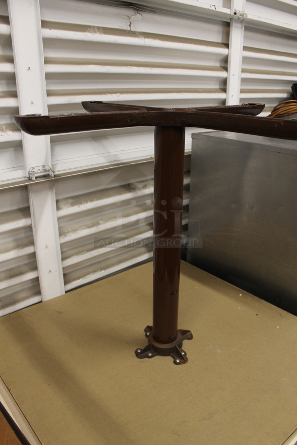 2 White Dining Height Tables on Black Metal Table Base. 2 Times Your Bid! - Image 3 of 4