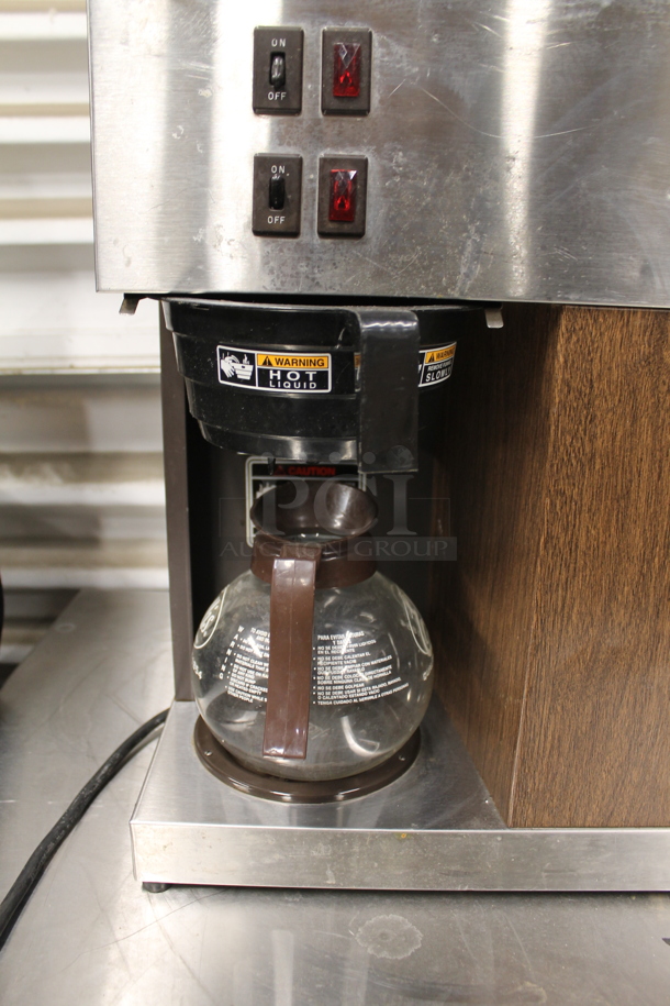 Bunn VPR Stainless Steel Commercial Countertop 2 Burner Coffee Machine w/ Poly Brew Basket and Coffee Pot. 120 Volts, 1 Phase.  - Image 4 of 5
