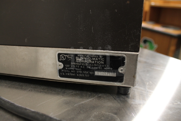 Bunn VPR Stainless Steel Commercial Countertop 2 Burner Coffee Machine w/ Poly Brew Basket and Coffee Pot. 120 Volts, 1 Phase.  - Image 5 of 5