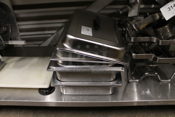 3 Stainless Steel Full Size Drop In Bins and 3 Dome Lids. 3 Times Your Bid! - Image 1 of 2