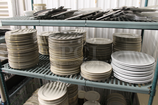 ALL ONE MONEY! Lot of Metro Contents Including Plates and Dorp In Bin Lids. Does Not Include Shelving Unit. - Image 3 of 9