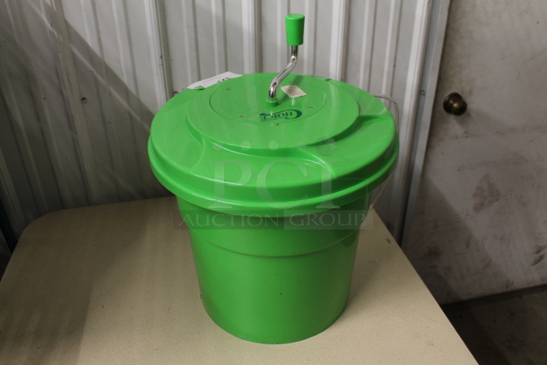 Choice Green Poly Lettuce Spinner Salad Spinner. - Image 2 of 7