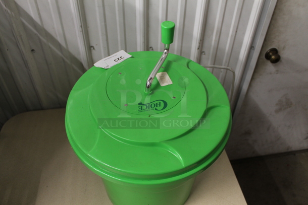 Choice Green Poly Lettuce Spinner Salad Spinner. - Image 3 of 7