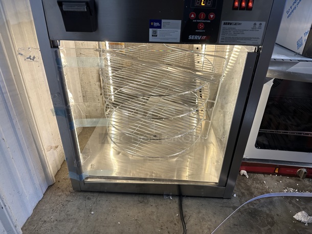 ServIt 423PDW18D2 Stainless Steel Commercial Countertop Full-Service Countertop Display Warmer with 4 Shelves. See Pictures For Damage and Missing Glass Pane. 120 Volt, 1 Phase. Tested and Working! - Image 2 of 7