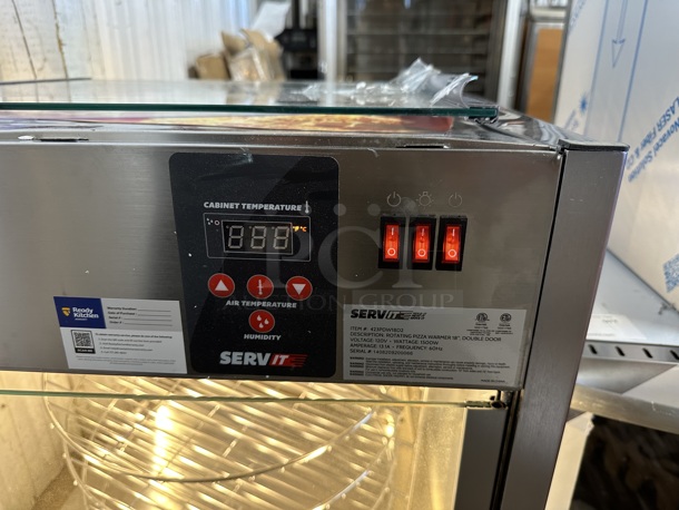 ServIt 423PDW18D2 Stainless Steel Commercial Countertop Full-Service Countertop Display Warmer with 4 Shelves. See Pictures For Damage and Missing Glass Pane. 120 Volt, 1 Phase. Tested and Working! - Image 4 of 7