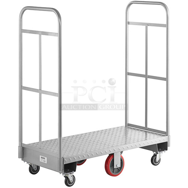 Lavex 257UB2448 Gray Metal Utility U Boat Cart on Casters. - Image 1 of 3