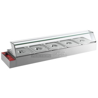 BRAND NEW SCRATCH AND DENT! Avantco 177BMFW5 Stainless Steel Commercial Countertop 5 Well Bain Marie. 120 Volts, 1 Phase. Does Not Come w/ Sneeze Guard. Tested and Working!