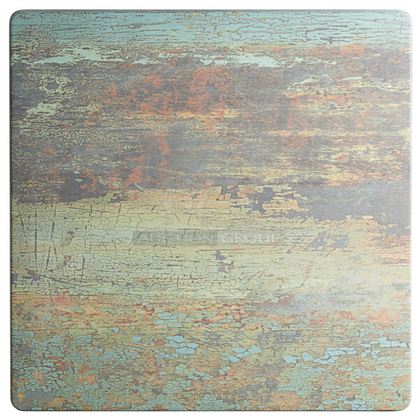 BRAND NEW SCRATCH AND DENT! Lancaster Table & Seating 427SD2828CP Excalibur 27 1/2" x 27 1/2" Square Table Top with Textured Canyon Painted Metal Finish - Image 1 of 5