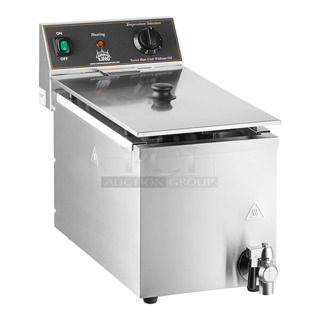 BRAND NEW SCRATCH AND DENT! 2023 Carnival King 382CDF17A Stainless Steel Commercial Countertop 37 lb. Corn Dog Fryer. 120 Volts, 1 Phase. 