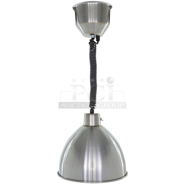 BRAND NEW SCRATCH AND DENT! Hanson Heat Lamps 800-RET-SS Retractable Cord Ceiling Mount Heat Lamp with Stainless Steel Finish - Image 1 of 7