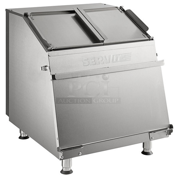 BRAND NEW SCRATCH AND DENT! 2023 ServIt 423TCW26 Stainless Steel Commercial 26 Gallon First-In First-Out Chip Warmer / Merchandiser. Missing 2 Legs. 120 Volts, 1 Phase. Tested and Working! - Image 1 of 8