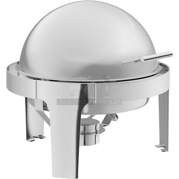 BRAND NEW SCRATCH AND DENT! Acopa Stainless Steel Round Chafing Dish w/ Rolling Lid - Image 1 of 4