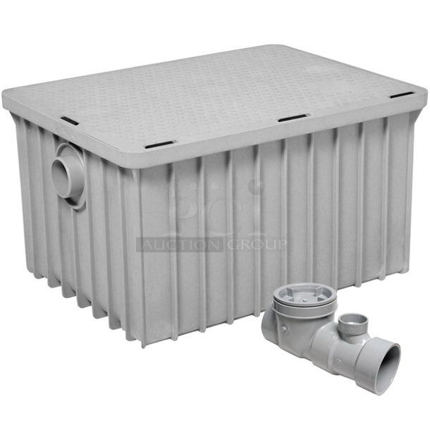 BRAND NEW SCRATCH AND DENT! Endura 3935A03 70 lb. 35 GPM Grease Trap with 3" Hub - Image 1 of 5