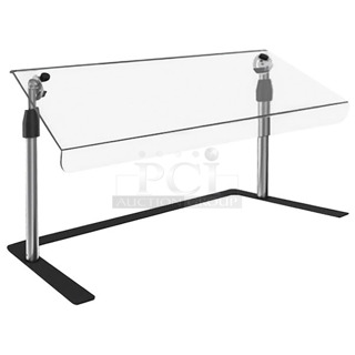 BRAND NEW SCRATCH AND DENT! Vollrath MB36 36" Mobile Steel Sneeze Guard with Straight Acrylic Breath Guard