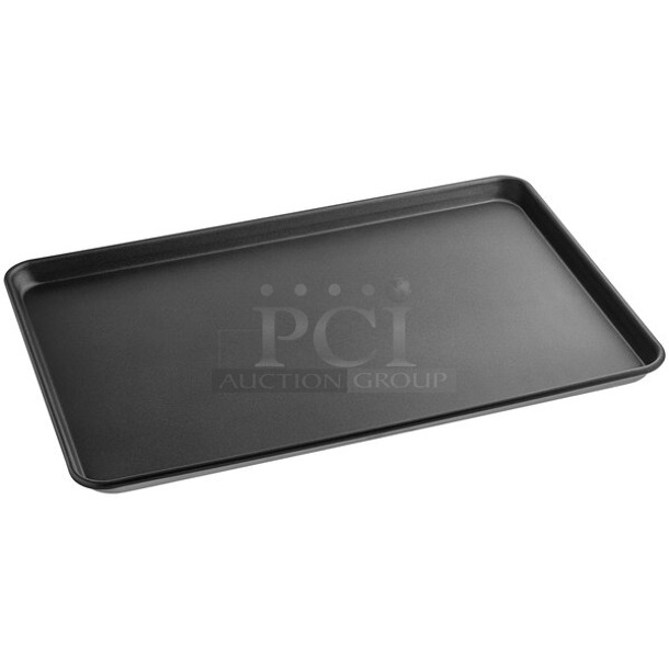 BRAND NEW SCRATCH AND DENT! 8 Baker's Mark 176BUNFULLNS Full Size 18 Gauge Non-Stick 18" x 26" Wire in Rim Aluminum Bun / Sheet Pan - Image 1 of 5