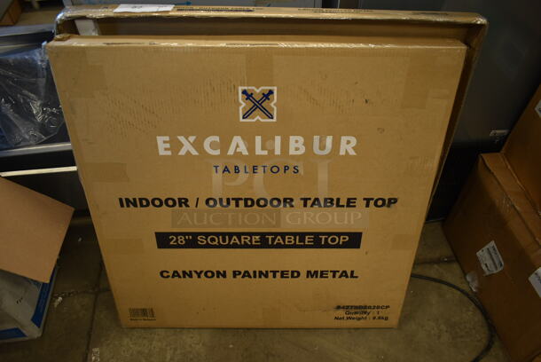 BRAND NEW SCRATCH AND DENT! Lancaster Table & Seating 427SD2828CP Excalibur 27 1/2" x 27 1/2" Square Table Top with Textured Canyon Painted Metal Finish - Image 2 of 5