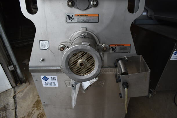 2020 Hobart MG2032 Metal Commercial Floor Style Electric Powered Meat Grinder w/ Foot Pedal on Commercial Casters. 208 Volts, 3 Phase. - Image 2 of 9