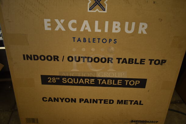 BRAND NEW SCRATCH AND DENT! Lancaster Table & Seating 427SD2828CP Excalibur 27 1/2" x 27 1/2" Square Table Top with Textured Canyon Painted Metal Finish - Image 3 of 5