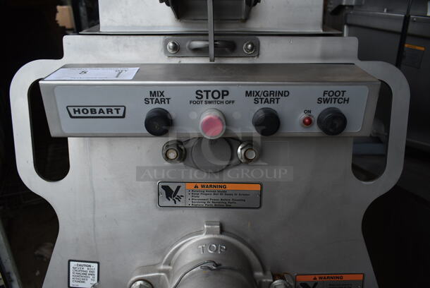 2020 Hobart MG2032 Metal Commercial Floor Style Electric Powered Meat Grinder w/ Foot Pedal on Commercial Casters. 208 Volts, 3 Phase. - Image 4 of 9