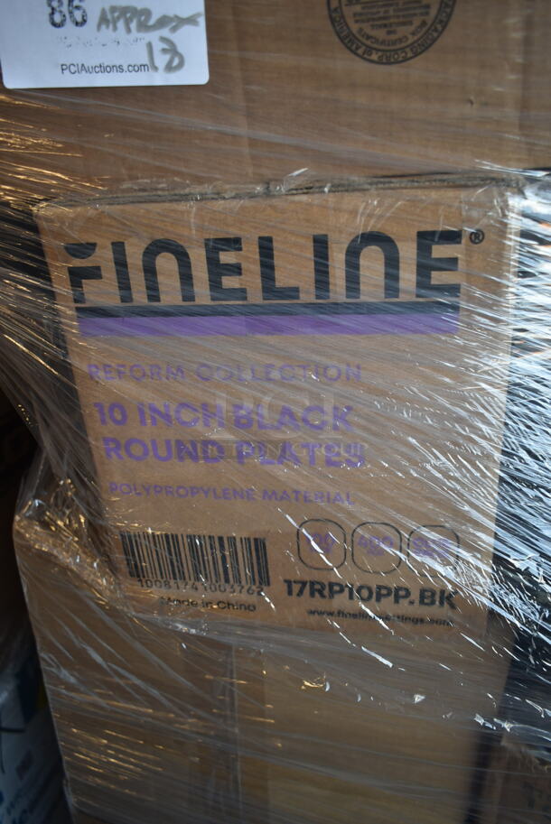 PALLET LOT of 18 Various Boxes of Paper Products Including Dart 32AC Clear Cups, Dart Famouservice Dinnerware 10-25" Plates, Fineline 10" Black Plates, Choice 6-16 oz Vented Paper Lids, Fineline 7.5" Salad Plates, Fineline 6" Dessert Plates, Fineline 10" Dinner Plates,  Choice Clear Plastic Lids, Choice Paper Lids, Newspring NC948B. 18 Times Your Bid! - Image 2 of 9