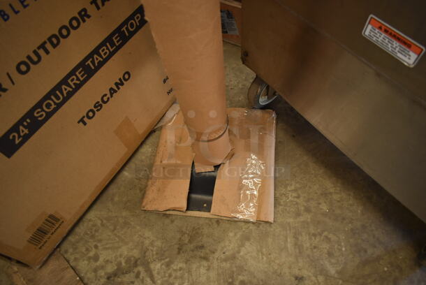 BRAND NEW SCRATCH AND DENT! Black Metal Bar Height Table Base Column - Image 3 of 4