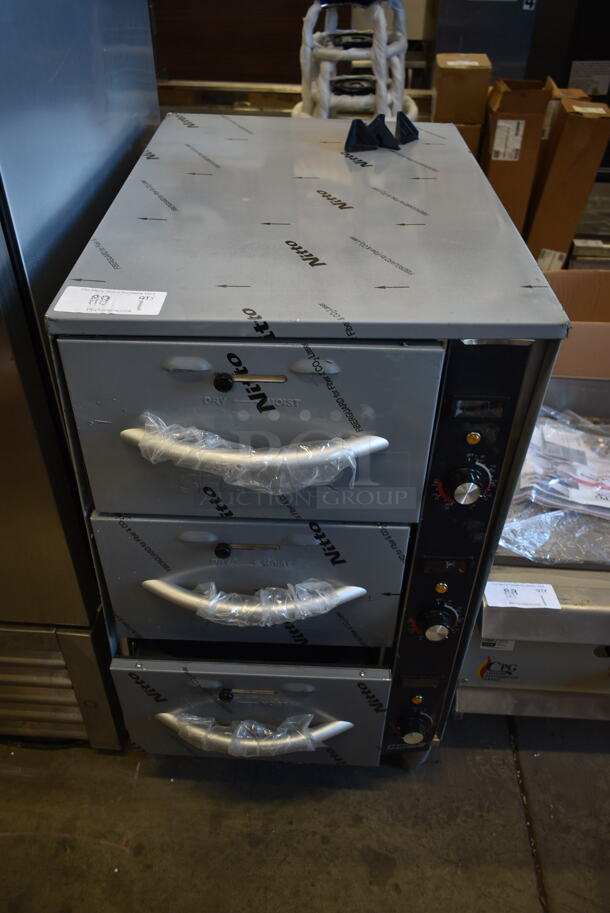 BRAND NEW SCRATCH AND DENT! 2023 ServIt 423WDNFS3 Stainless Steel Commercial Countertop 3 Drawer Warming Drawer. 120 Volt, 1 Phase. Tested and Working! - Image 2 of 9