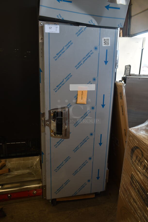 BRAND NEW SCRATCH AND DENT! 2023 Delfield 6125XL-S Stainless Steel Commercial Single Door Reach In Freezer on Commercial Casters. 115 Volts, 1 Phase. Tested and Does Not Power On - Image 3 of 8